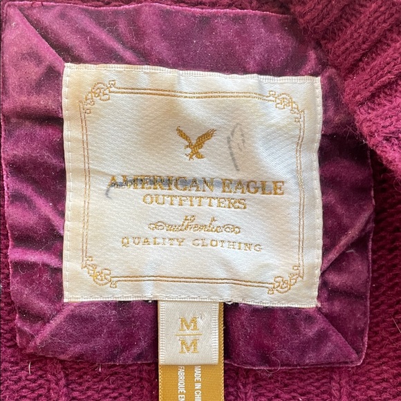 Deep V-Neck Ribbed Sweater - Red - Picture 4 of 5